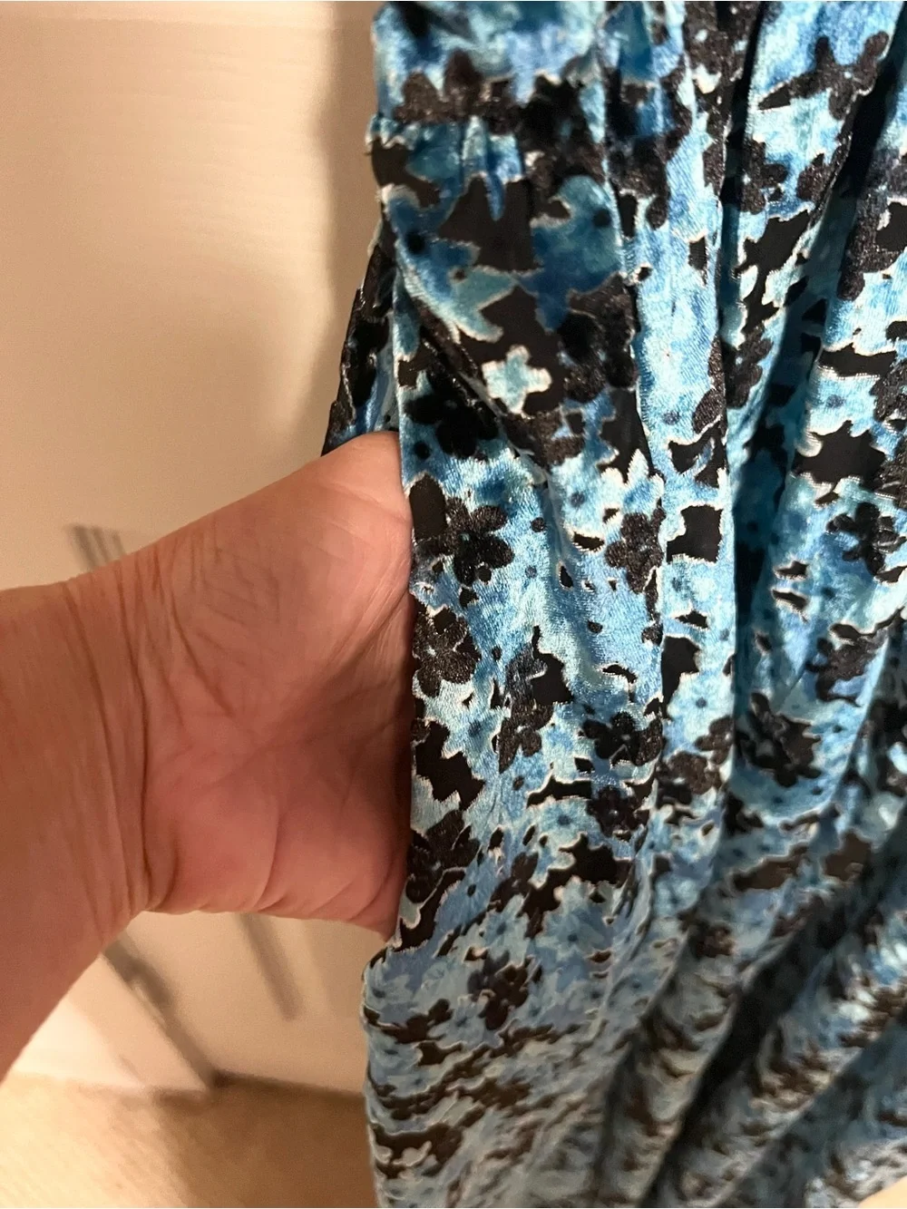 Anthropologie The Katerina Button-Front Dress: Velvet Edition Blue